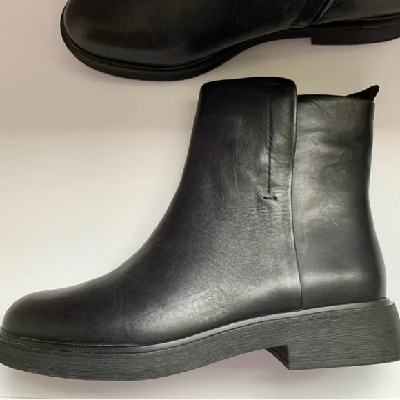 Franco Sarto Beam‎ Black Leather Chelsea Biker Ankle Boots Booties 9M 39 - Picture 7 of 7